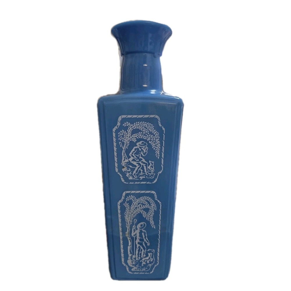 Jim Beam 1965β Blue White Decanter Bottle Cork Lid Vintage Barware EUC - Picture 2 of 9